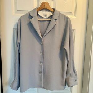 Aritzia Light Grey Freeform Crepette Shirt